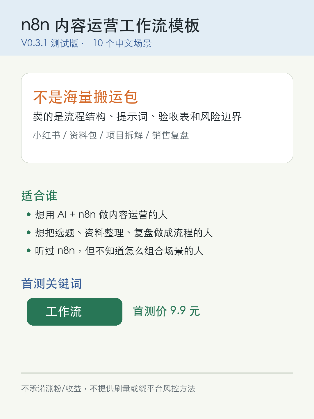 AI 工作流模板包主图
